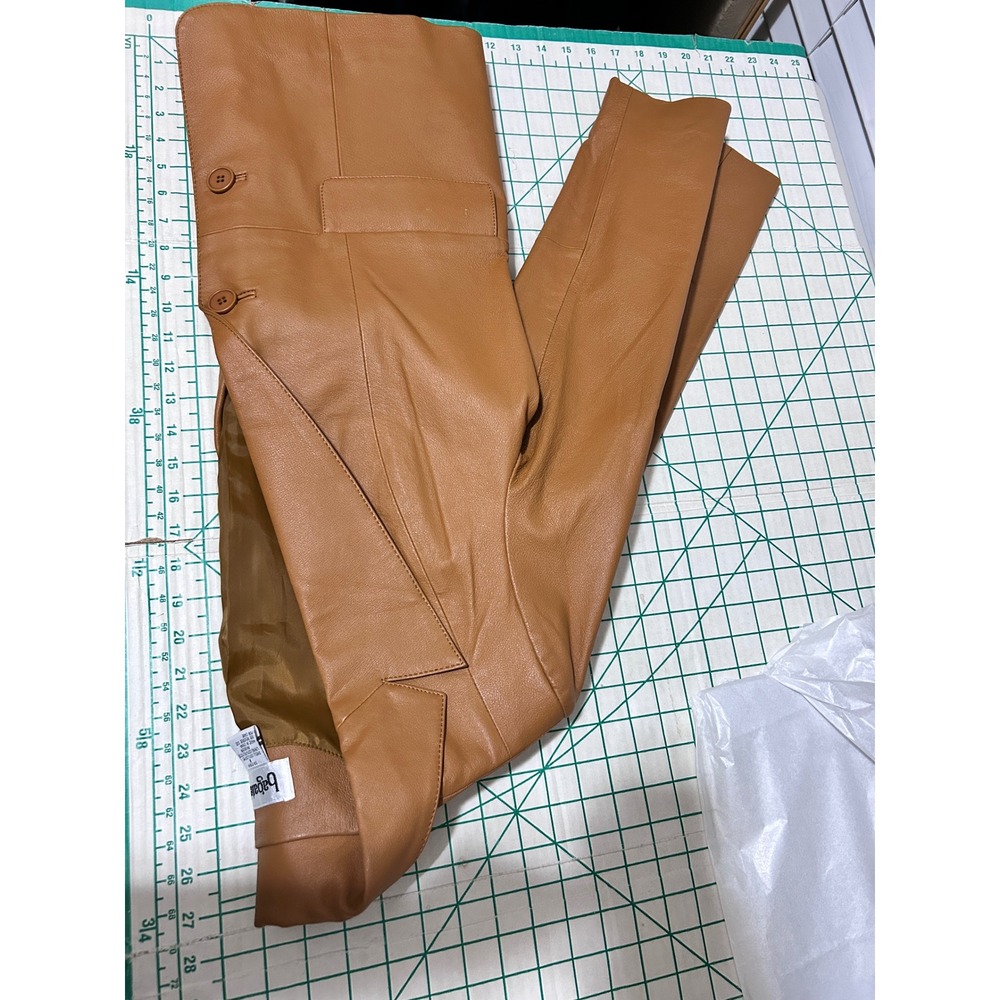 Bagatelle 8 Vintage Leather Blazer Tan Camel 90s Y2K Professional Neutral Jacket - Picture 5 of 12